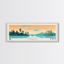 Carregar imagem no visualizador da galeria, Apopka Lake Florida Framed Canvas Print, Panoramic Travel Poster, Midcentury Modern Wall Art, Pop Art, Nature Living Room Art
