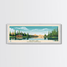 Carregar imagem no visualizador da galeria, Aylmer Lake Northwest Territories Framed Canvas Print, Panoramic Travel Poster, Midcentury Modern Wall Art, Pop Art, Lake House Decor
