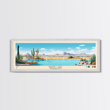 Carregar imagem no visualizador da galeria, Baker Lake Washington Framed Canvas Print, Panoramic Travel Poster, Midcentury Modern Wall Art, Pop Art, Nature Living Room Art
