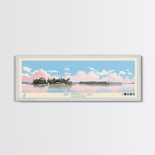 Carregar imagem no visualizador da galeria, Bay Springs Lake Mississippi Framed Canvas Print, Panoramic Wall Art, Midcentury Modern, Pop Art, Travel Poster, Scenic Living Room Decor, Bedroom Art
