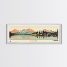Carregar imagem no visualizador da galeria, Bear Lake Southwest Alaska Framed Canvas Print, Panoramic Wall Art, Midcentury Modern, Pop Art, Travel Poster, Scenic Bedroom Art, Living Room Decor
