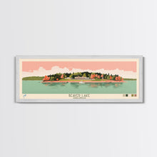 Carregar imagem no visualizador da galeria, Beaver Lake Arkansas Framed Canvas Print, Panoramic Wall Art, Midcentury Modern, Pop Art, Travel Poster, Scenic Lake House Art, Bedroom Decor
