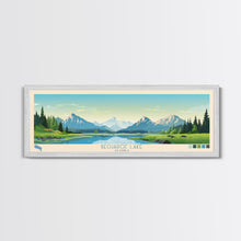 Carregar imagem no visualizador da galeria, Becharof Lake Alaska Framed Canvas Print, Panoramic Travel Poster, Midcentury Modern Wall Art, Pop Art, Nature Bedroom Art, Living Room Decor
