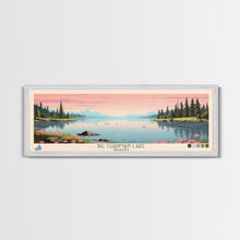 Carregar imagem no visualizador da galeria, Big Chapman Lake Indiana Framed Canvas Print, Panoramic Travel Poster, Midcentury Modern Wall Art, Pop Art, Nature Lake House Art, Bedroom Decor
