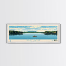 Carregar imagem no visualizador da galeria, Broken Bow Lake Oklahoma Framed Canvas Print, Pop Art Panoramic Travel Poster, Midcentury Modern, Wall Art, Scenic Nature Painting, Bedroom Decor
