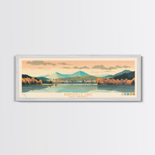 Carregar imagem no visualizador da galeria, Burnsville Lake West Virginia Framed Canvas Print, Midcentury Modern Panoramic Wall Art, Living Room Decor, Pop Art, Travel Poster Art, Scenic Nature Painting

