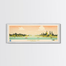 Cargar imagen en el visor de la galería, Clearwater Lake Manitoba Framed Canvas Print, Midcentury Modern Panoramic Wall Art, Living Room Decor, Pop Art, Travel Poster Art, Scenic Nature Painting, Lake House Decor
