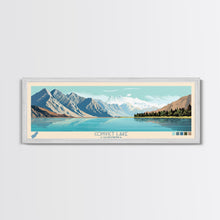 Cargar imagen en el visor de la galería, Convict Lake California Framed Canvas Print, Midcentury Modern Panoramic Wall Art, Living Room Decor, Pop Art, Travel Poster Art, Nature Art, Lake House Decor

