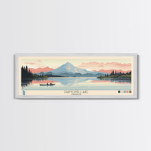 Load image into Gallery viewer, Diamond Lake Oregon Framed Canvas Print, Midcentury Modern Panoramic Wall Art, Bedroom Decor, Pop Art, Travel Poster Art, Scenic Nature Painting
