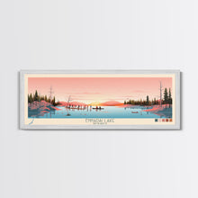Load image into Gallery viewer, Ennadai Lake Nunavut Framed Canvas Print, Panoramic Wall Art, Midcentury Modern, Pop Art, Bedroom Decor, Travel Poster, Lake View
