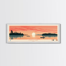 Cargar imagen en el visor de la galería, Findley Lake Ohio Framed Canvas Print, Panoramic Wall Art, Midcentury Modern, Pop Art, Bedroom Decor, Travel Poster, Nature Art, Artistic Decor
