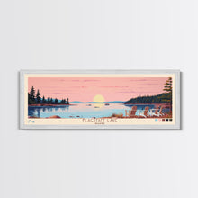 Cargar imagen en el visor de la galería, Flagstaff Lake Maine Framed Canvas Print, Panoramic Wall Art, Midcentury Modern, Pop Art, Bedroom Decor, Travel Poster, Artistic Decor, Lake View
