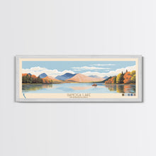 Cargar imagen en el visor de la galería, Ganoga Lake Pennsylvania Framed Canvas Print, Panoramic Art, Midcentury Modern, Pop Art, Living Room Wall Art, Travel Poster, Nature Painting, Home Decor
