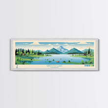 Load image into Gallery viewer, Griffith Lake Vermont Framed Canvas Print, Panoramic Wall Art, Midcentury Modern, Pop Art, Living Room Wall Art, Travel Poster, Lake View, Nature Art
