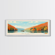 Load image into Gallery viewer, Lake of the Ozarks Missouri Framed Canvas Print, Panoramic Wall Art, Midcentury Modern, Pop Art, Bedroom Art, Travel Poster, Lake House Decor
