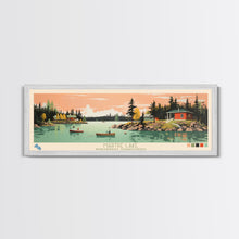 Load image into Gallery viewer, Martre Lake, Northwest Territories Panoramic Wall Art Framed Canvas Print, Midcentury Modern, Pop Art, Home Decor, Travel Poster, Living Room Art
