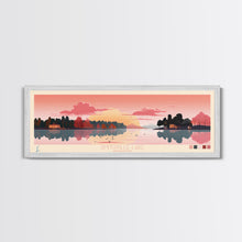 Load image into Gallery viewer, Smithville Lake, Missouri Framed Canvas Print, Lake House Art, Midcentury Modern Decor, Pop Art, Travel Poster, Living Room Wall Art
