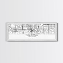 Load image into Gallery viewer, Panoramic Minneapolis City Map, Minnesota Art, Map Print, Minimalist Wall Art, Canvas Art, Housewarming Gift, Street Map Art, Closing Gift
