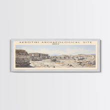Carregar imagem no visualizador da galeria, Akrotiri Archaeological Site Framed Canvas Print Travel Poster | Wall Art | Home Decor | Gift For Travel Lover | Wall Hanging | Original Art
