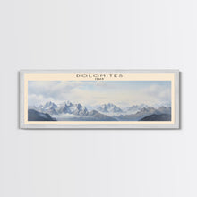 Load image into Gallery viewer, Dolomites Framed Canvas Print Travel Poster | Wall Art | Home Decor | Gift For Travel Lover | Wall Hanging | Original Art
