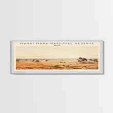Load image into Gallery viewer, Masai Mara National Reserve Travel Print Wall Art, Travel Poster Print, Retro Style COUNTRY Home Decor, Wall Hanging, Travel Gift Idea, Unique Metal Art
