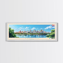Carregar imagem no visualizador da galeria, Asuncion, Paraguay Panoramic Travel Poster Canvas Print, Asuncion, Paraguay Painting, Paraguay Art, Asuncion Travel Art, Living Room Painting
