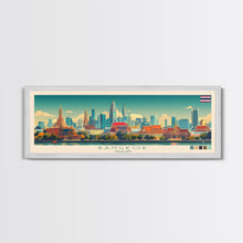 Load image into Gallery viewer, Bangkok, Thailand Travel Poster Panoramic Canvas Print, Bangkok, Thailand Painting, Thailand Art, Bangkok Travel Art, Guest Room Painting
