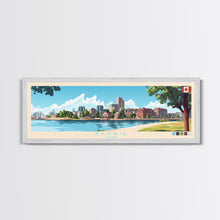 Load image into Gallery viewer, Barrie, Canada Panoramic Travel Poster Canvas Print, Barrie, Canada Painting, Canada Art, Barrie Panoramic Travel Art, Travel Painting
