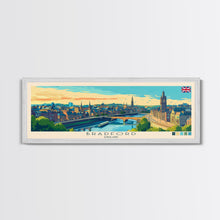 Load image into Gallery viewer, Bradford, England Panoramic Travel Poster Canvas Print, Bradford, England Painting, England Art, Bradford Travel Art, Guest Room Painting
