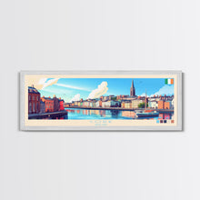Cargar imagen en el visor de la galería, Cork, Ireland Panoramic Travel Poster Canvas Print, Cork, Ireland Painting, Ireland Art, Cork Travel Art, Living Room Painting

