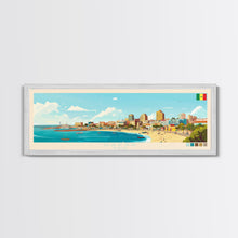 Load image into Gallery viewer, Dakar, Senegal Travel Poster Panoramic Canvas Print, Dakar, Senegal Painting, Senegal Art, Dakar Travel Art, Guest Room Painting
