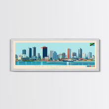 Load image into Gallery viewer, Dar es Salaam, Tanzania Panoramic Travel Poster Canvas Print, Dar es Salaam, Tanzania Painting, Tanzania Art, Dar es Salaam Travel Art, Living Room Painting
