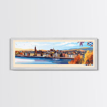 Load image into Gallery viewer, Dundee, Scotland Panoramic Travel Poster Canvas Print, Dundee, Scotland Painting, Scotland Art, Dundee Panoramic Travel Art, Travel Painting
