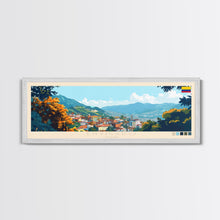 Load image into Gallery viewer, Envigado, Colombia Panoramic Travel Poster Canvas Print, Envigado, Colombia Painting, Colombia Art, Envigado Panoramic Travel Art, Travel Painting

