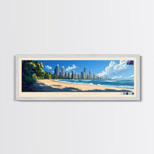 Load image into Gallery viewer, Gold Coast, Australia Travel Poster Panoramic Canvas Print, Gold Coast, Australia Painting, Australia Art, Gold Coast Travel Art, Guest Room Painting

