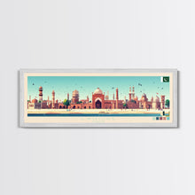 Load image into Gallery viewer, Lahore, Pakistan Panoramic Travel Poster Canvas Print, Lahore, Pakistan Painting, Pakistan Art, Lahore Travel Art, Guest Room Painting
