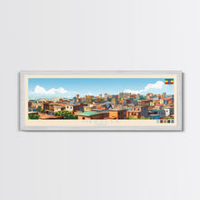Load image into Gallery viewer, Mekelle, Ethiopia Panoramic Travel Poster Canvas Print, Mekelle, Ethiopia Painting, Ethiopia Art, Mekelle Panoramic Travel Art, Travel Painting
