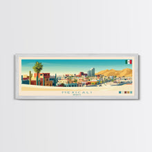 Load image into Gallery viewer, Mexicali, Mexico Panoramic Travel Poster Canvas Print, Mexicali, Mexico Painting, Mexico Art, Mexicali Panoramic Travel Art, Travel Painting
