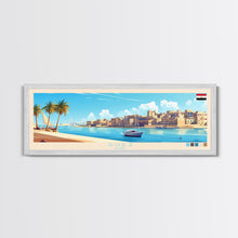 Load image into Gallery viewer, Suez, Egypt Travel Poster Panoramic Canvas Print, Suez, Egypt Painting, Egypt Art, Suez Travel Art, Guest Room Painting
