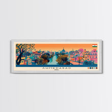 Carregar imagem no visualizador da galeria, Ahmedabad, India Panoramic Canvas Print, Ahmedabad, India Painting, India Art, Ahmedabad Travel Poster, Travel Art, Vacation Gift
