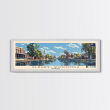 Load image into Gallery viewer, Albury–Wodonga, Australia Panoramic Canvas Print, Albury–Wodonga, Australia Painting, Australia Art, Albury–Wodonga Travel Poster, Travel Art, Housewarming Gift
