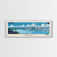 Carregar imagem no visualizador da galeria, Auckland, New Zealand Panoramic Canvas Print, Auckland, New Zealand Painting, New Zealand Art, Auckland Travel Poster, Travel Art, Vacation Gift
