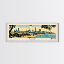 Carregar imagem no visualizador da galeria, Baku, Azerbaijan Panoramic Canvas Print, Baku, Azerbaijan Painting, Azerbaijan Art, Baku Travel Poster, Travel Art, Living Room Painting
