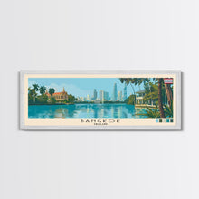 Load image into Gallery viewer, Bangkok, Thailand Panoramic Canvas Print, Bangkok, Thailand Painting, Thailand Art, Bangkok Travel Poster, Travel Art, Living Room Painting
