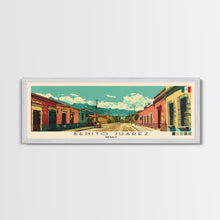 Load image into Gallery viewer, Benito Juarez, Mexico Panoramic Canvas Print, Benito Juarez, Mexico Painting, Mexico Art, Benito Juarez Travel Poster, Travel Art, Living Room Painting

