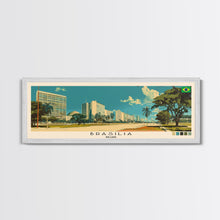 Load image into Gallery viewer, Brasilia, Brazil Panoramic Canvas Print, Brasilia, Brazil Painting, Brazil Art, Brasilia Travel Poster, Travel Art, Housewarming Gift

