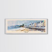 Load image into Gallery viewer, Bray, Ireland Panoramic Canvas Print, Bray, Ireland Painting, Ireland Art, Bray Travel Poster, Travel Art, Guest Room Painting
