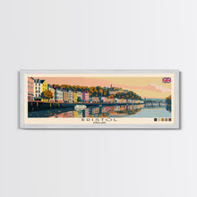 Carregar imagem no visualizador da galeria, Bristol, England Panoramic Canvas Print, Bristol, England Painting, England Art, Bristol Travel Poster, Travel Art, Housewarming Gift
