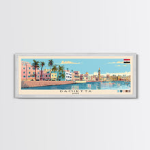 Load image into Gallery viewer, Damietta, Egypt Panoramic Canvas Print, Damietta, Egypt Painting, Egypt Art, Damietta Travel Poster, Travel Art, Guest Room Painting
