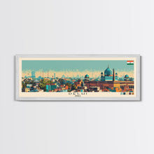 Load image into Gallery viewer, Delhi, India Panoramic Canvas Print, Delhi, India Painting, India Art, Delhi Travel Poster, Travel Art, Guest Room Painting
